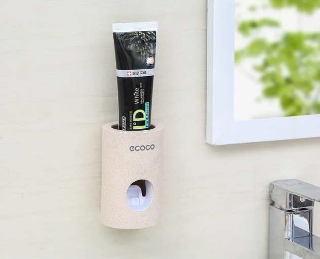 Automatische Tandpasta Dispenser met Tandenborstelhouder – Wandmontage Badkamer Set