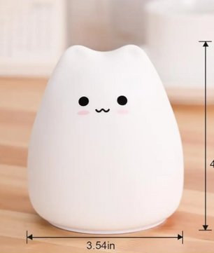 Schattig Kat Nachtlampje – Siliconen LED Lamp met Touch en 7 Kleuren