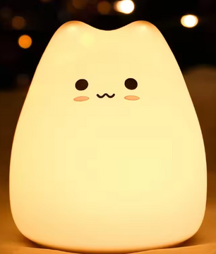Schattig Kat Nachtlampje – Siliconen LED Lamp met Touch en 7 Kleuren