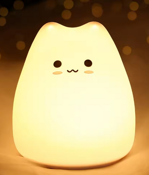 Schattig Kat Nachtlampje – Siliconen LED Lamp met Touch en 7 Kleuren