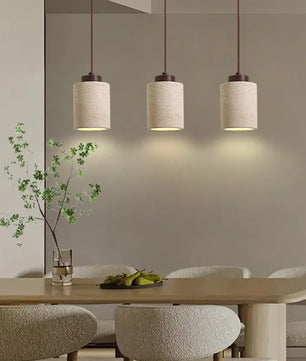 Japanse Wabi-Sabi Hanglamp van Steen – Gele Designer Plafondlamp E27 – Minimalistische Natuursteen Lamp voor Slaapkamer, Woonkamer & Hotel
