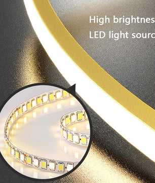 Moderne LED Kroonluchter met Cirkel Design – Luxe Minimalistische Hanglamp van Metaal & Acryl – LED Ringlamp voor Woonkamer, Eettafel & Restaurant (220V)