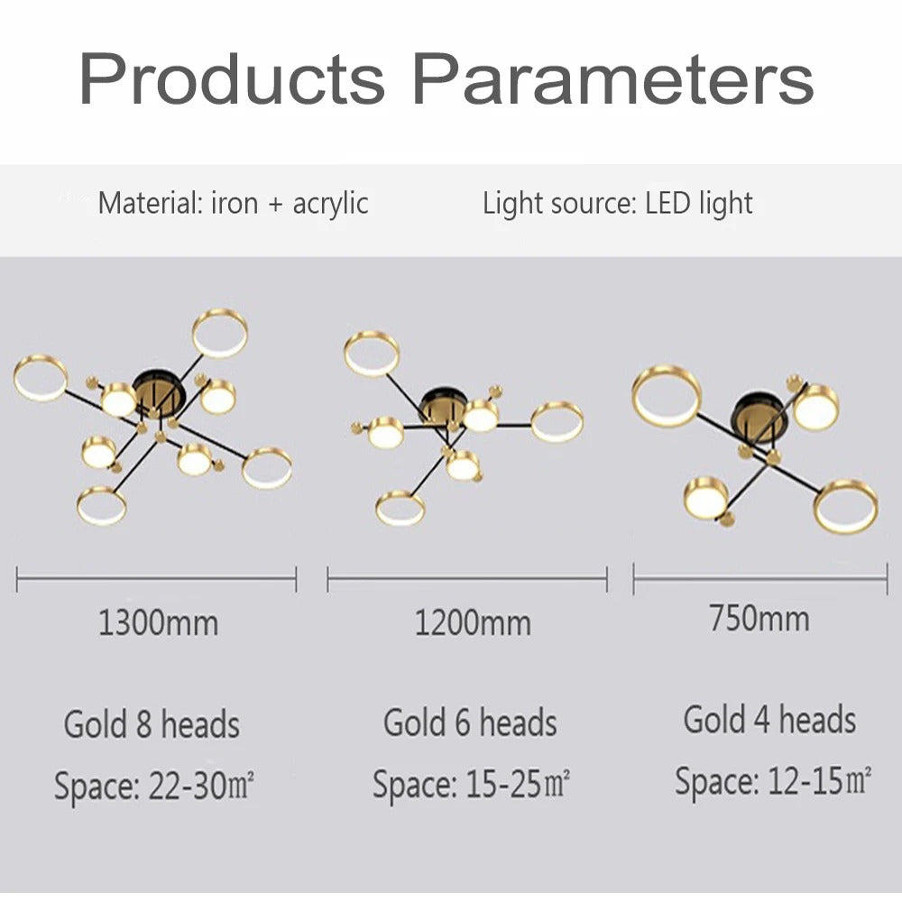 Moderne LED Hanglamp met Afstandsbediening – Dimbaar Goud & Zwart Aluminium Armatuur – Verstelbare Kleurtemperatuur voor Woonkamer, Eetkamer & Keuken