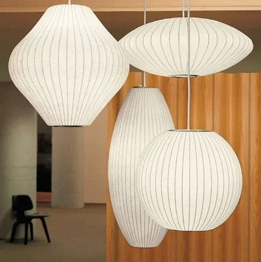 Moderne Zijde LED Hanglamp – Minimalistische Designer Plafondlamp – Witte Stoffen Kap – E27 – Voor Woonkamer, Restaurant & Hotel