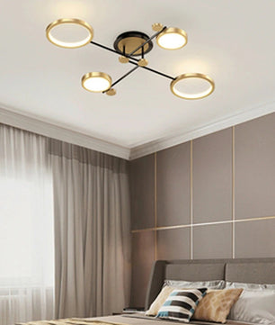 Moderne LED Hanglamp met Afstandsbediening – Dimbaar Goud & Zwart Aluminium Armatuur – Verstelbare Kleurtemperatuur voor Woonkamer, Eetkamer & Keuken