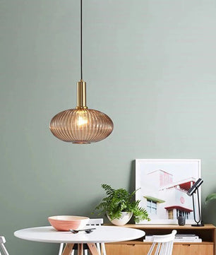 Glazen LED Hanglamp – Retro Luxe Design Hanglamp van Glas & Metaal – Sfeervolle Pendellamp voor Keuken, Eetkamer, Woonkamer & Restaurant