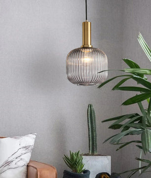 Glazen LED Hanglamp – Retro Luxe Design Hanglamp van Glas & Metaal – Sfeervolle Pendellamp voor Keuken, Eetkamer, Woonkamer & Restaurant