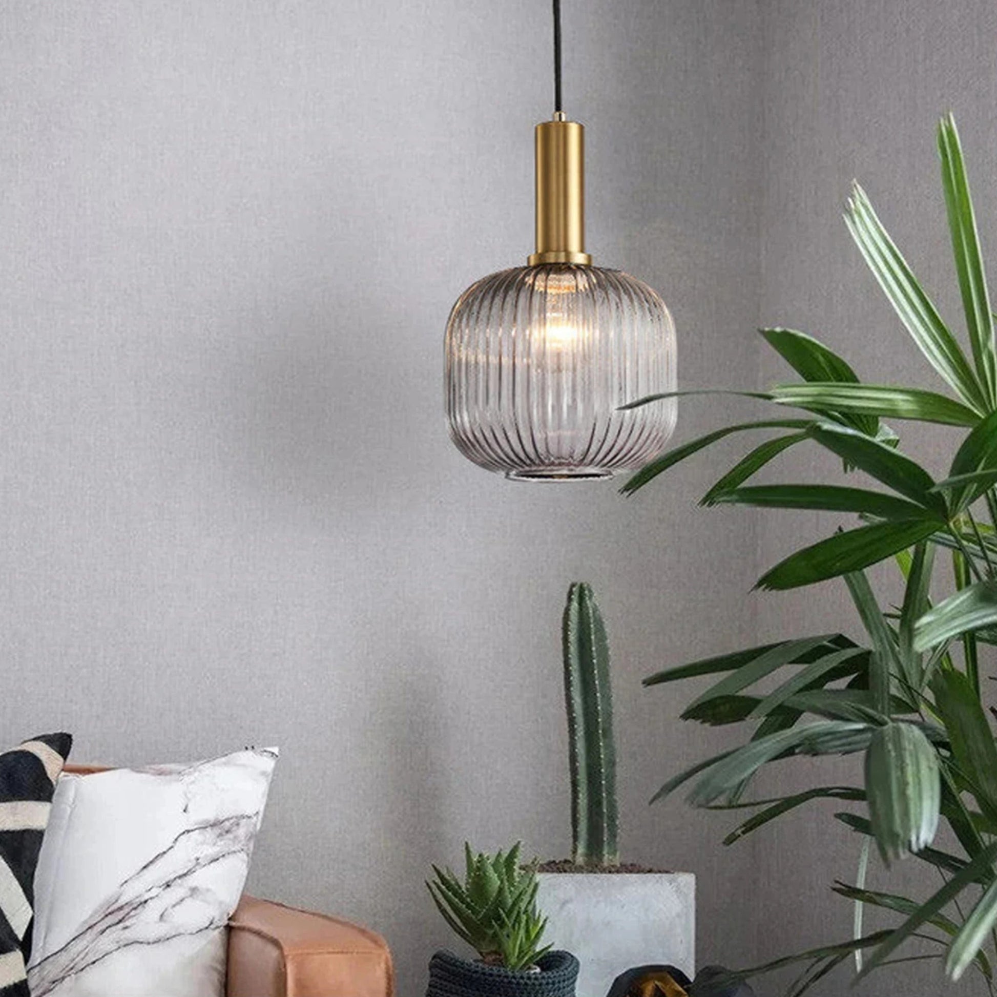 Glazen LED Hanglamp – Retro Luxe Design Hanglamp van Glas & Metaal – Sfeervolle Pendellamp voor Keuken, Eetkamer, Woonkamer & Restaurant
