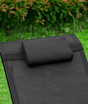Opvouwbare Tuinligstoel met Kussen – Ergonomisch Gebogen Design, Ademend UV-Bestendig Textiel & Stalen Frame – Geschikt voor Tuin, Balkon & Strand
