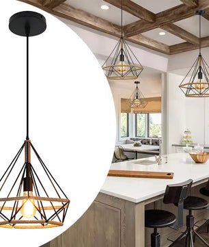 Industriële Henneptouw Hanglamp E27 – Vintage Loft Hanglamp van Natuurlijk Touw & Zwart Metaal – Verstelbare Hoogte – Voor Woonkamer, Eetkamer, Café & Bar