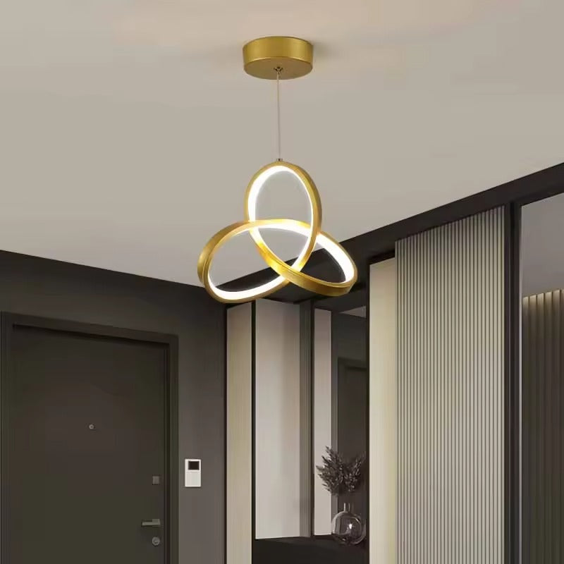 Glanzende LED Hanglamp – Moderne Design Plafondlamp – 3 Instelbare Lichtkleuren – Acryl & Metaal – 22 cm