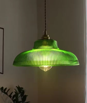 Nordic Houten Glazen Hanglamp – Scandinavisch Vintage Design met Messing Accent – E27 Fitting – Warm Sfeervol Licht