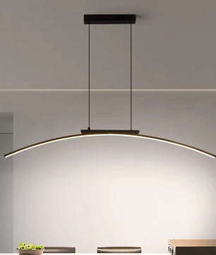Moderne LED Boog Hanglamp 100 cm – Dimbare Arc Design Lamp van Aluminium & IJzer – Energiezuinig, 3000–6500K – Voor Eetkamer, Woonkamer & Keuken
