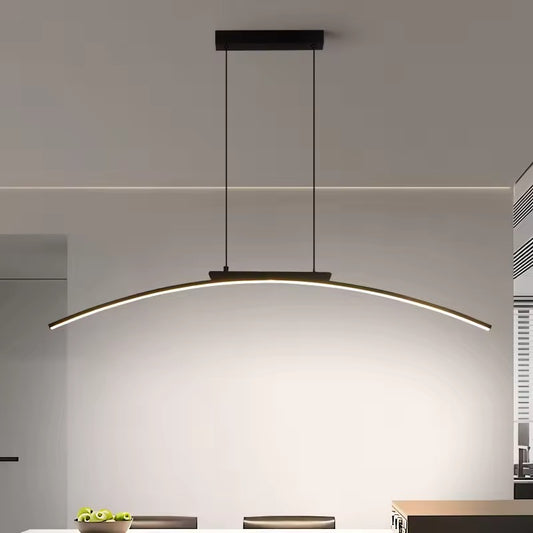 Moderne LED Boog Hanglamp 100 cm – Dimbare Arc Design Lamp van Aluminium & IJzer – Energiezuinig, 3000–6500K – Voor Eetkamer, Woonkamer & Keuken