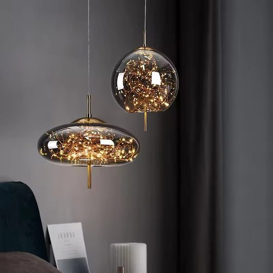 Moderne LED Hanglamp van Glas – Minimalistisch Design – Sfeervolle Verlichting voor Woonkamer, Slaapkamer & Eetkamer