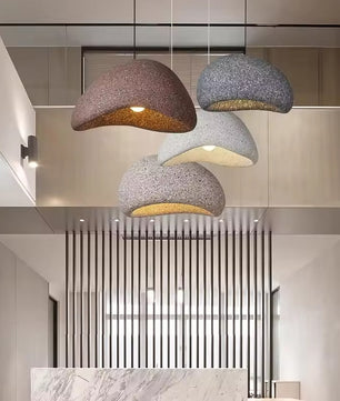 Wabi-Sabi Hanglamp met Sterpatroon – Moderne Scandinavische Plafondlamp E27 – Minimalistisch Design voor Woonkamer, Eetkamer & Slaapkamer