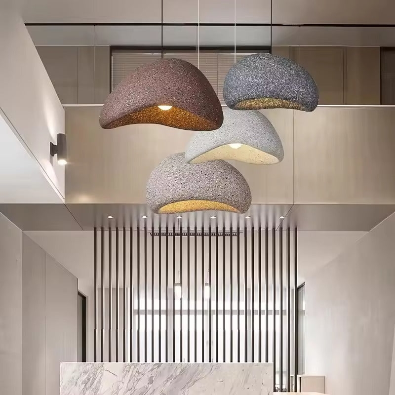 Wabi-Sabi Hanglamp met Sterpatroon – Moderne Scandinavische Plafondlamp E27 – Minimalistisch Design voor Woonkamer, Eetkamer & Slaapkamer