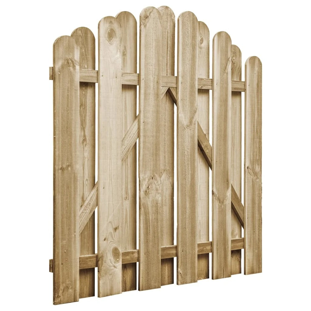 Tuinpoort van Massief Grenenhout – Gebogen Design, Groen Geïmpregneerd, 100 × 100 cm, Weer- & Rotbestendig