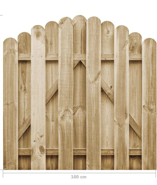 Tuinpoort van Massief Grenenhout – Gebogen Design, Groen Geïmpregneerd, 100 × 100 cm, Weer- & Rotbestendig