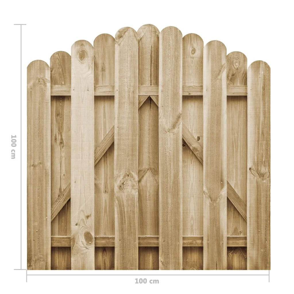 Tuinpoort van Massief Grenenhout – Gebogen Design, Groen Geïmpregneerd, 100 × 100 cm, Weer- & Rotbestendig