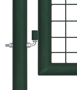 Afsluitbare Tuinpoort van Gepoedercoat Staal – Groen, 100 × 175 cm, Met Palen, Slot & Sleutels, Weer- en Roestbestendig