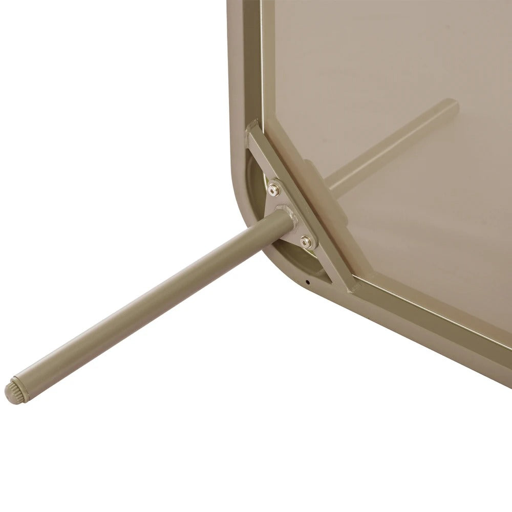 2-Zits Loungeset van Gevlochten Touw – Inclusief Tafel met Gehard Glas & Kussens, Verstelbare Pootjes, Khaki