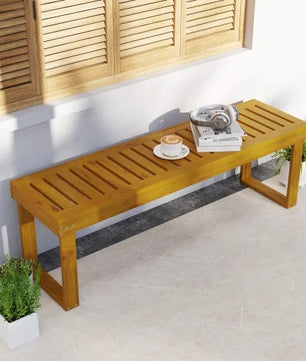 Set van 2 Houten Tuinbanken – Massief Grenenhout met Teaklook, Latte-Design & 300 kg Draagvermogen – 132 cm