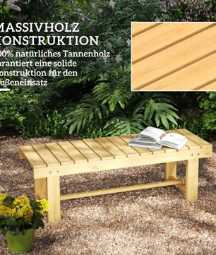 2-Zits Tuinbank van Massief Dennenhout – Waterdicht Gelakt, Compact 110 cm & Zeer Stevig – Ideaal voor Balkon, Terras en Tuin