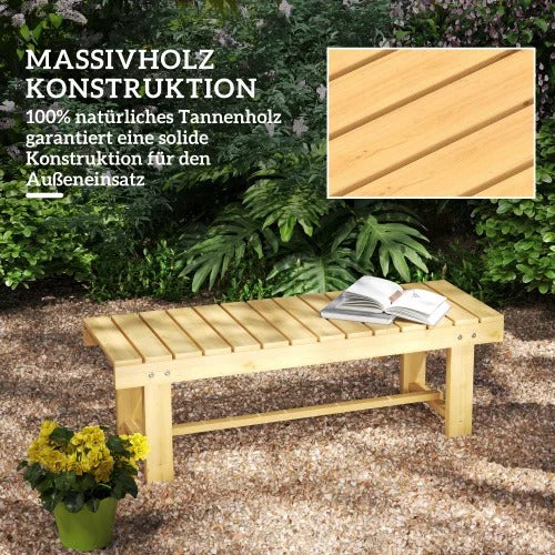 2-Zits Tuinbank van Massief Dennenhout – Waterdicht Gelakt, Compact 110 cm & Zeer Stevig – Ideaal voor Balkon, Terras en Tuin