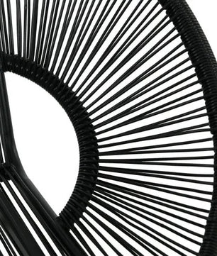 Set van 2 Zwarte Tuinbanken – 2-Zits Acapulco Stijl met Handgeweven PE-Rotan, Stalen Frame & Ergonomische Rugleuning – Weerbestendig voor Balkon, Terras & Veranda