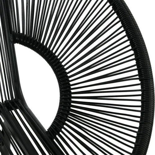 Set van 2 Zwarte Tuinbanken – 2-Zits Acapulco Stijl met Handgeweven PE-Rotan, Stalen Frame & Ergonomische Rugleuning – Weerbestendig voor Balkon, Terras & Veranda