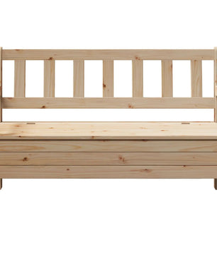 Grenenhouten Tuinbank met Opbergruimte – 3-Zits Buitenbank van Massief Grenen, Landelijk Design & Weerbestendig – Voor Tuin, Balkon & Veranda