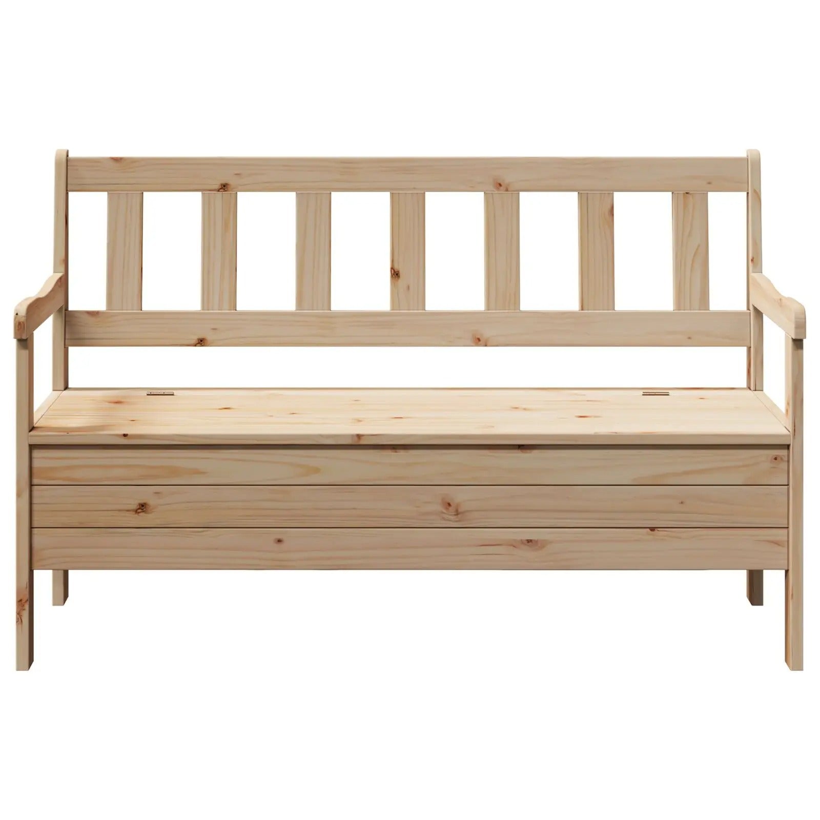 Grenenhouten Tuinbank met Opbergruimte – 3-Zits Buitenbank van Massief Grenen, Landelijk Design & Weerbestendig – Voor Tuin, Balkon & Veranda