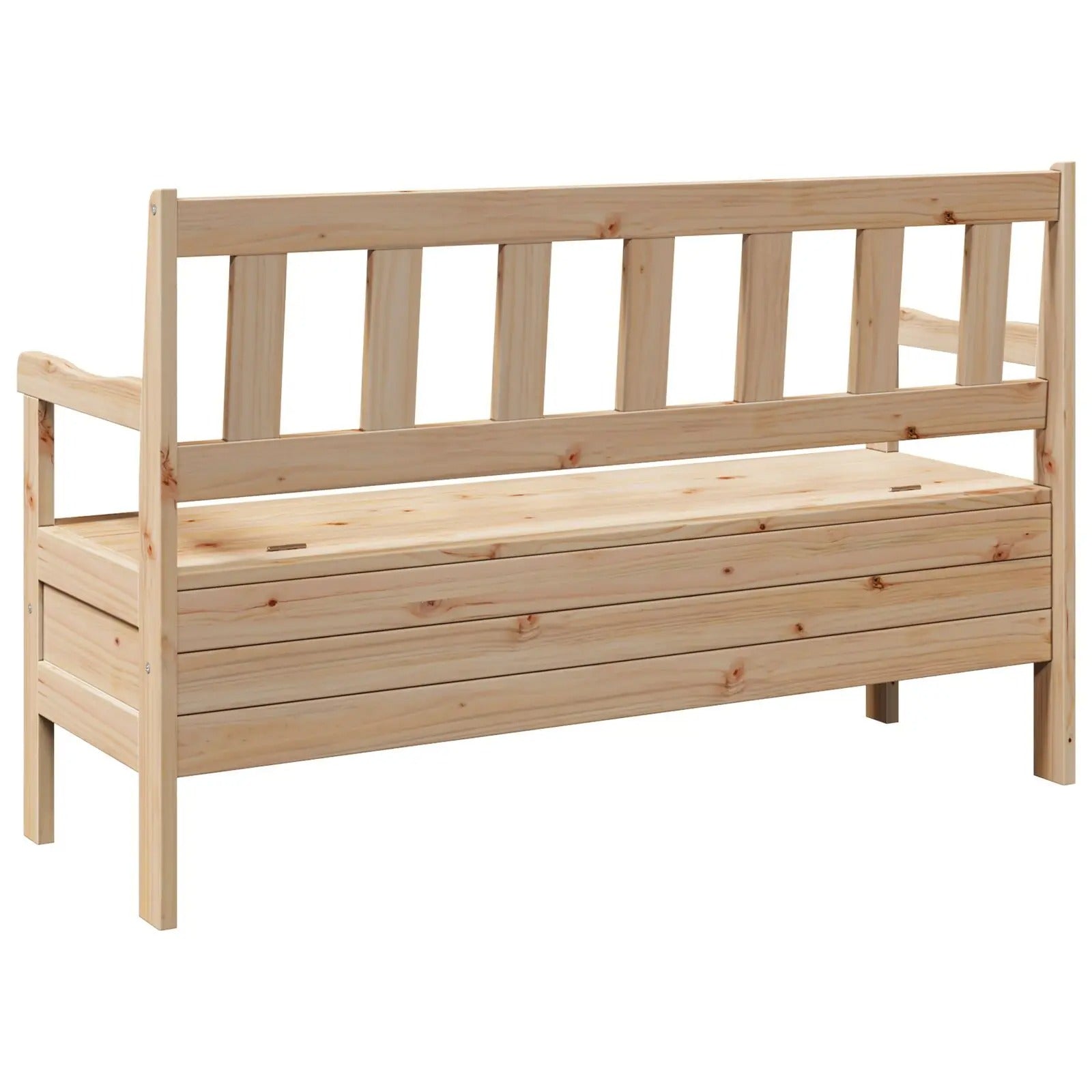 Grenenhouten Tuinbank met Opbergruimte – 3-Zits Buitenbank van Massief Grenen, Landelijk Design & Weerbestendig – Voor Tuin, Balkon & Veranda