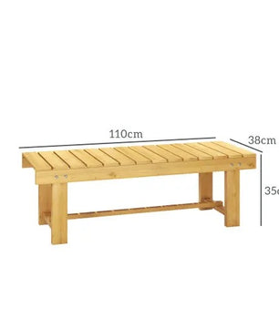 2-Zits Tuinbank van Massief Dennenhout – Waterdicht Gelakt, Compact 110 cm & Zeer Stevig – Ideaal voor Balkon, Terras en Tuin