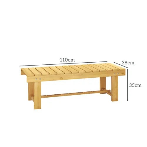 2-Zits Tuinbank van Massief Dennenhout – Waterdicht Gelakt, Compact 110 cm & Zeer Stevig – Ideaal voor Balkon, Terras en Tuin