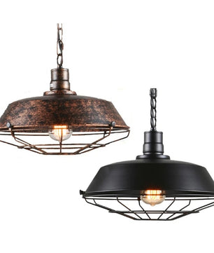 Industriële Retro Hanglamp van IJzer – Vintage Loft Plafondlamp met E27 Fitting – Stoere Design Hanglamp voor Woonkamer, Keuken, Café & Restaurant