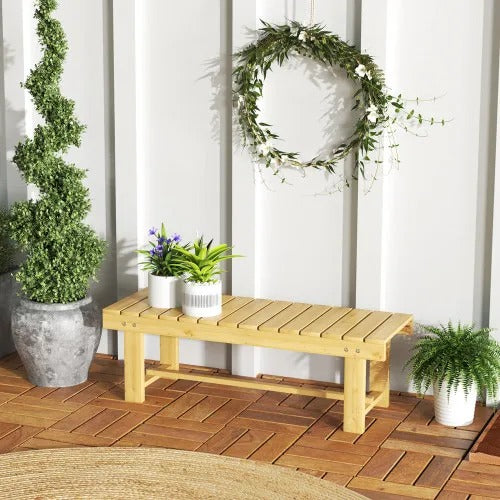 2-Zits Tuinbank van Massief Dennenhout – Waterdicht Gelakt, Compact 110 cm & Zeer Stevig – Ideaal voor Balkon, Terras en Tuin