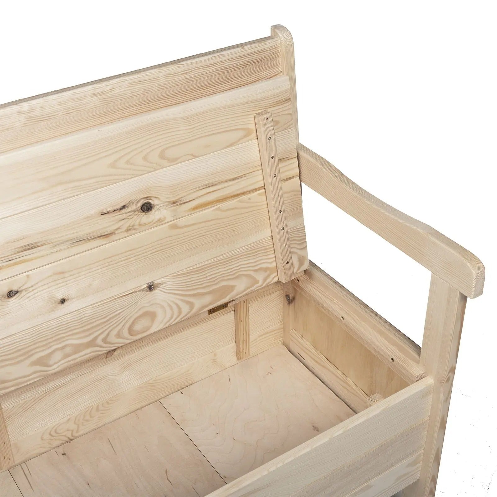 Grenenhouten Tuinbank met Opbergruimte – 3-Zits Buitenbank van Massief Grenen, Landelijk Design & Weerbestendig – Voor Tuin, Balkon & Veranda