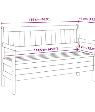 Grenenhouten Tuinbank met Opbergruimte – 3-Zits Buitenbank van Massief Grenen, Landelijk Design & Weerbestendig – Voor Tuin, Balkon & Veranda