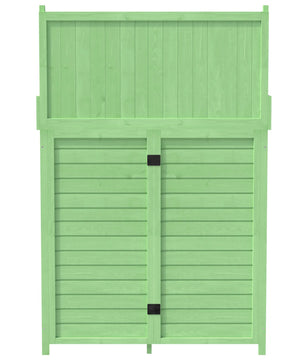 Houten Gereedschapsschuur voor Buiten met Werkblad – Tuinkast met Planken en Laden – 100 × 45 × 154 cm – Weerbestendige Opbergkast voor Tuin en Terras