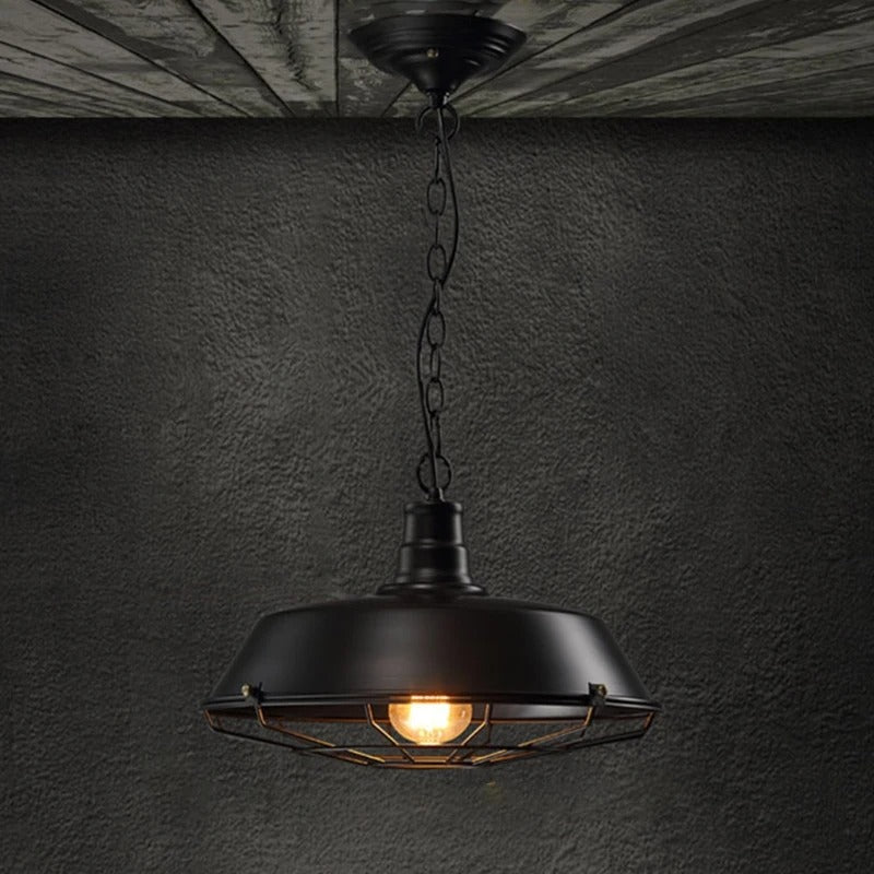 Industriële Retro Hanglamp van IJzer – Vintage Loft Plafondlamp met E27 Fitting – Stoere Design Hanglamp voor Woonkamer, Keuken, Café & Restaurant