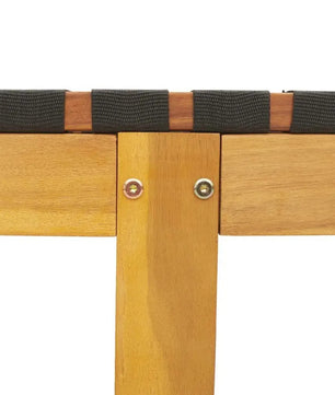 Set van 2 Verstelbare Loungestoelen van Massief Acaciahout – 4-Standen Rugleuning, Ademend Olefine Bandontwerp & Weerbestendig Frame – Voor Tuin, Terras & Zwembad