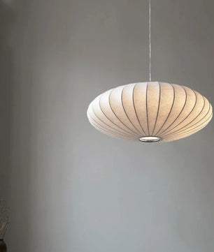 Nordic Wabi Sabi Satijnen Hanglamp – Luxe Zijden Design Hanglamp met E27 Fitting – Moderne Sfeerverlichting voor Woonkamer, Eetkamer & Slaapkamer