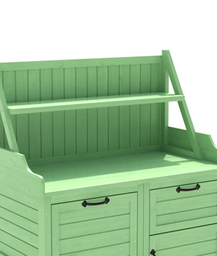 Houten Gereedschapsschuur voor Buiten met Werkblad – Tuinkast met Planken en Laden – 100 × 45 × 154 cm – Weerbestendige Opbergkast voor Tuin en Terras