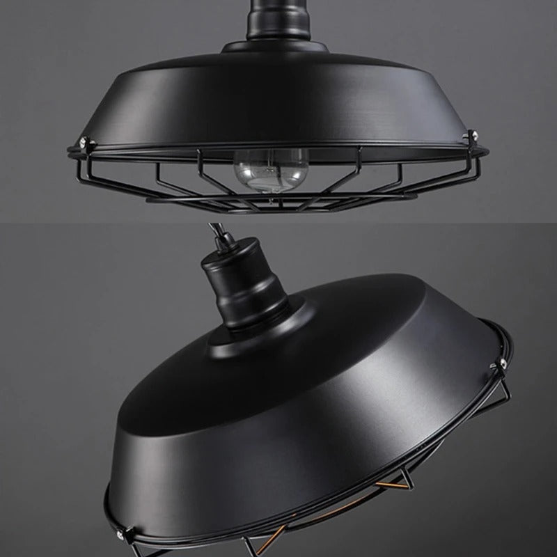 Industriële Retro Hanglamp van IJzer – Vintage Loft Plafondlamp met E27 Fitting – Stoere Design Hanglamp voor Woonkamer, Keuken, Café & Restaurant
