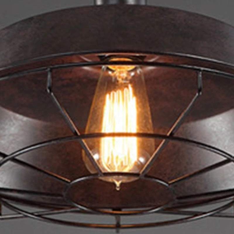 Industriële Retro Hanglamp van IJzer – Vintage Loft Plafondlamp met E27 Fitting – Stoere Design Hanglamp voor Woonkamer, Keuken, Café & Restaurant