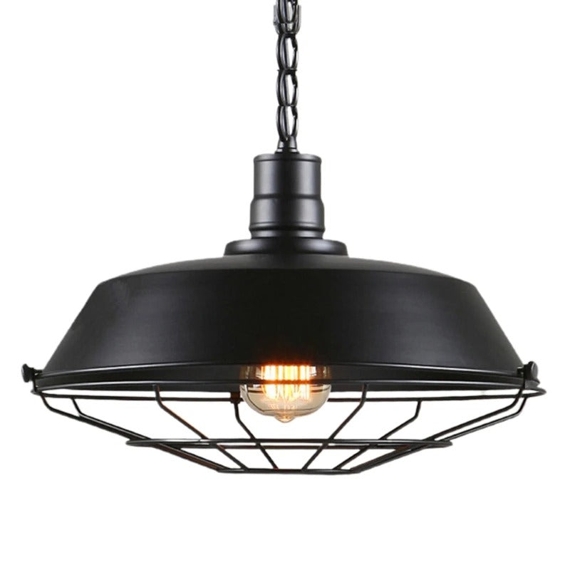 Industriële Retro Hanglamp van IJzer – Vintage Loft Plafondlamp met E27 Fitting – Stoere Design Hanglamp voor Woonkamer, Keuken, Café & Restaurant