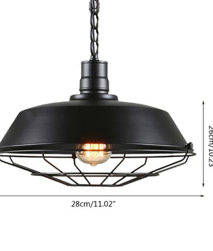 Industriële Retro Hanglamp van IJzer – Vintage Loft Plafondlamp met E27 Fitting – Stoere Design Hanglamp voor Woonkamer, Keuken, Café & Restaurant