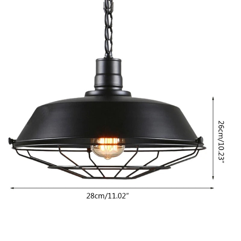 Industriële Retro Hanglamp van IJzer – Vintage Loft Plafondlamp met E27 Fitting – Stoere Design Hanglamp voor Woonkamer, Keuken, Café & Restaurant